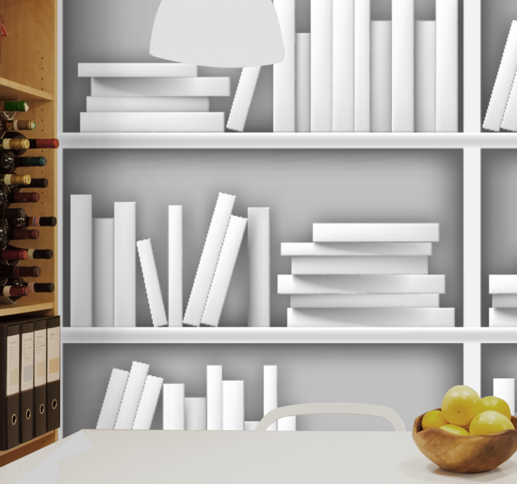 Texture wall mural minimalist bookshelves - TenStickers