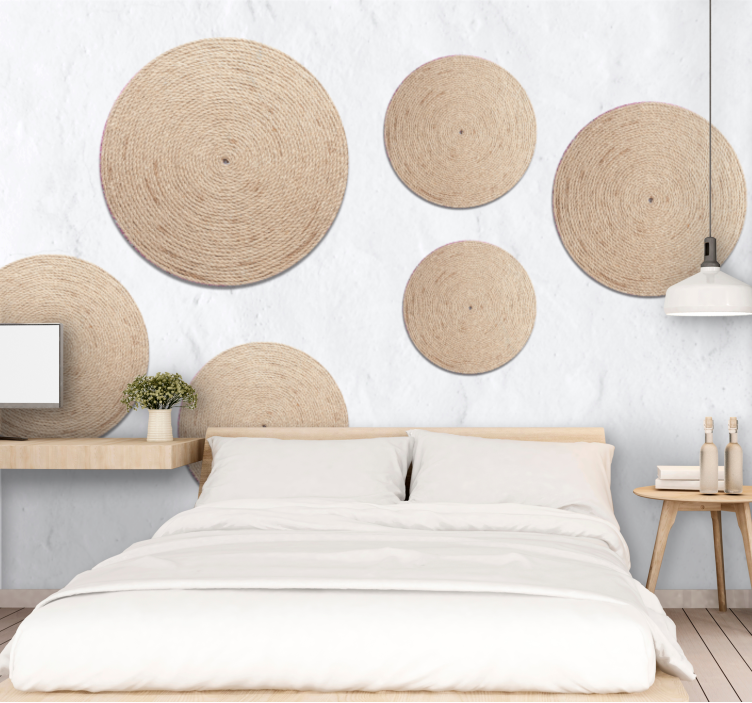 Texture wall mural natural circle designs - TenStickers