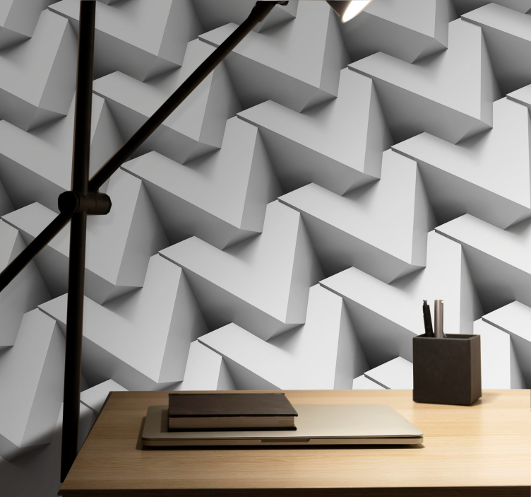 Texture wall mural three-dimensional chevron - TenStickers