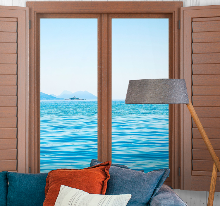 Tranquil window view under the sea wall mural - TenStickers