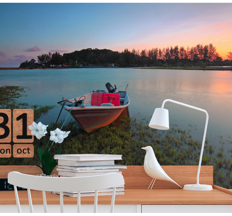 Tranquil Water Scene landscape wall mural - TenStickers