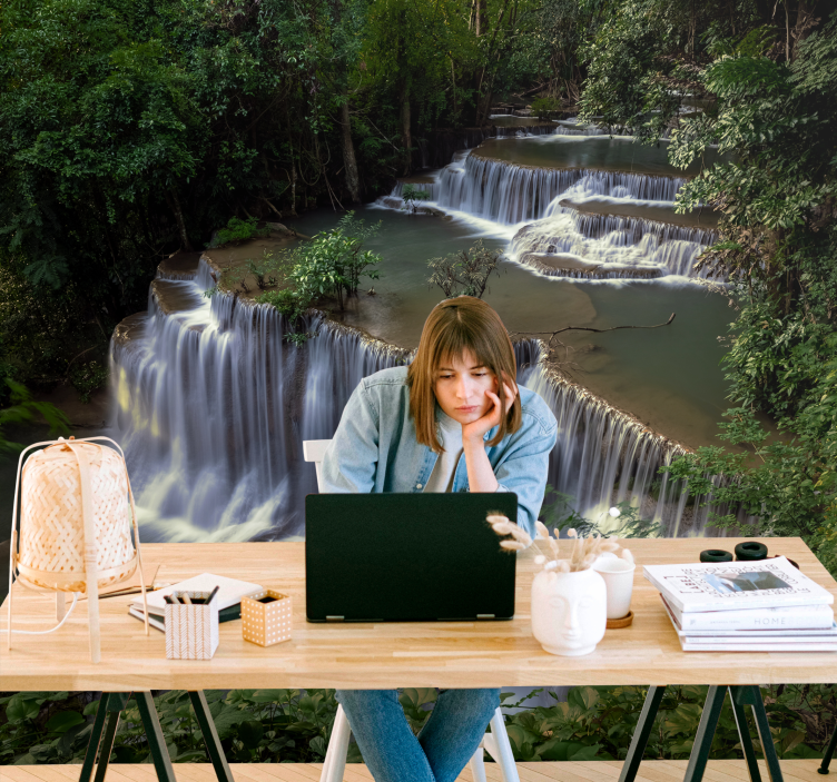 Tranquil Waterfall Retreat wall mural nature - TenStickers