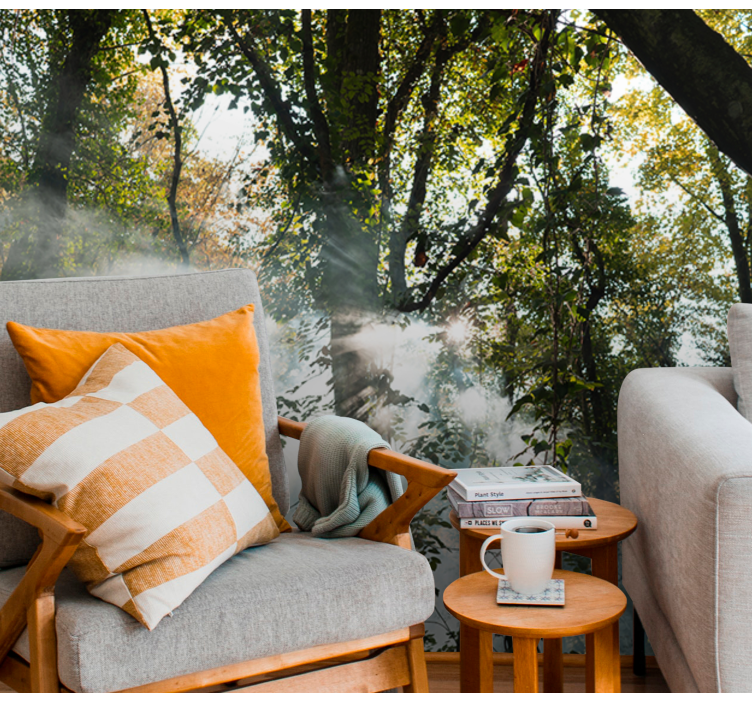 Tranquil Woodland Ambiance forest wall mural - TenStickers