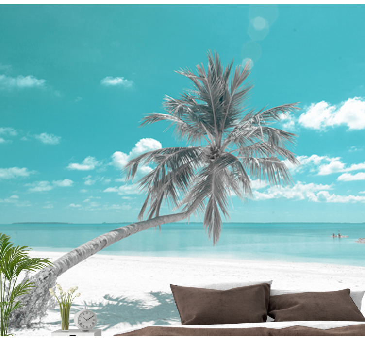 Tropical Beach Paradise under the sea wall mural - TenStickers