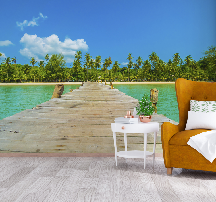 Tropical View sea wall mural - TenStickers