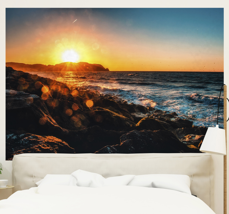 Twilight above surf landscape wall mural - TenStickers