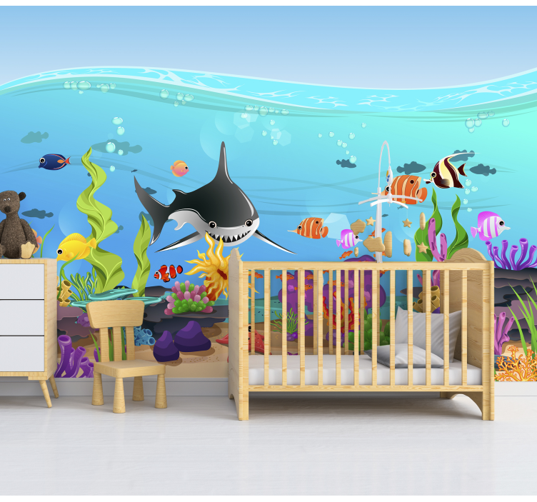 Underwater Marine Life childrens wall mural - TenStickers