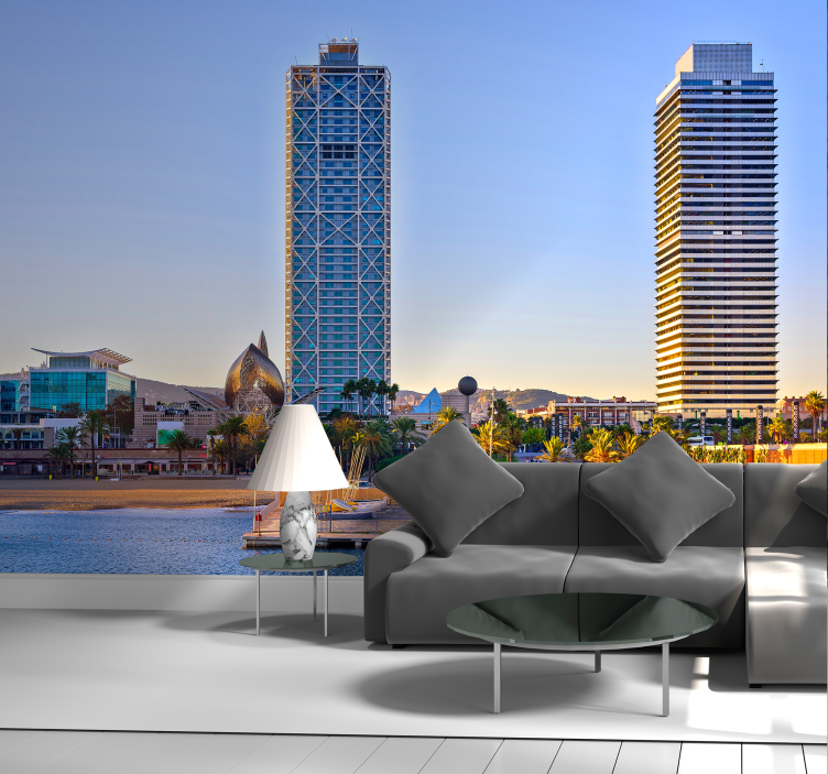 Coastal View barcelona wall mural - TenStickers