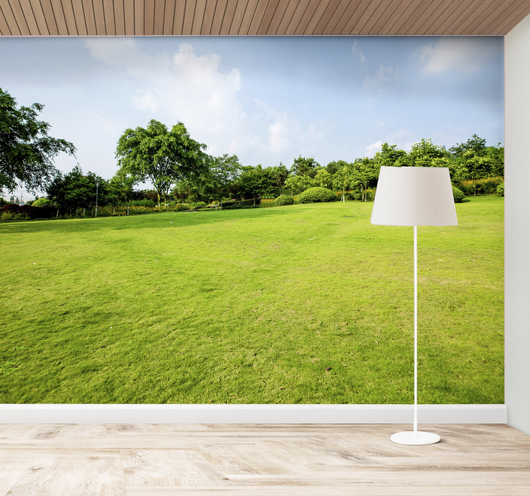 Verdant Meadow Panorama wall mural nature - TenStickers