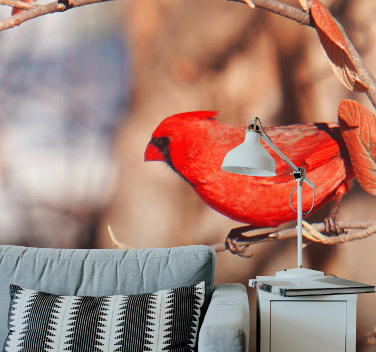 Cardinal perched animals wall mural - TenStickers