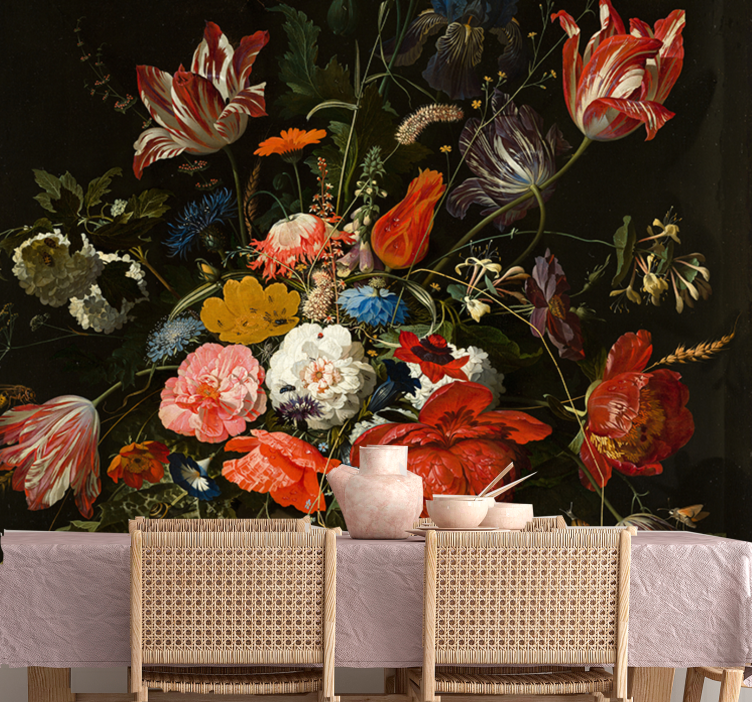 Vibrant Floral Bouquet flower wall mural - TenStickers