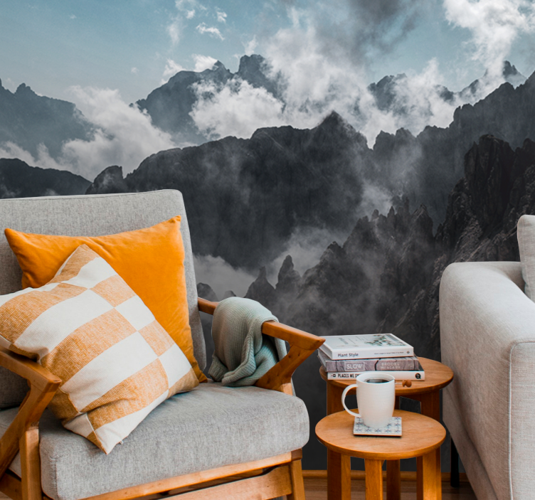 Wall mural mountain majestic peak silhouette - TenStickers