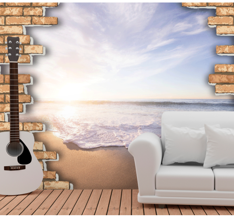 Wall mural nature beach sunrise scene - TenStickers