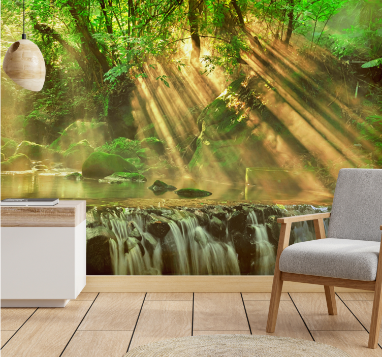Wall mural nature flowing greenery design - TenStickers
