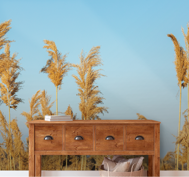 Wall mural nature golden grass plains - TenStickers