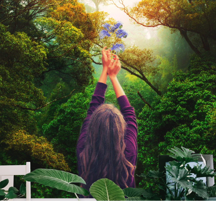 Wall mural nature reaching for blooms - TenStickers