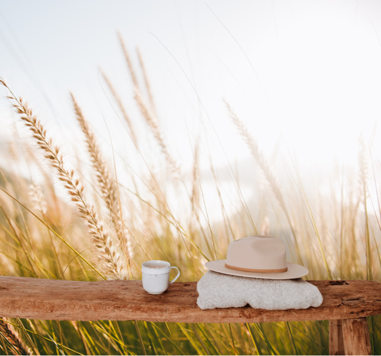 Wall mural nature soft grasses breeze - TenStickers