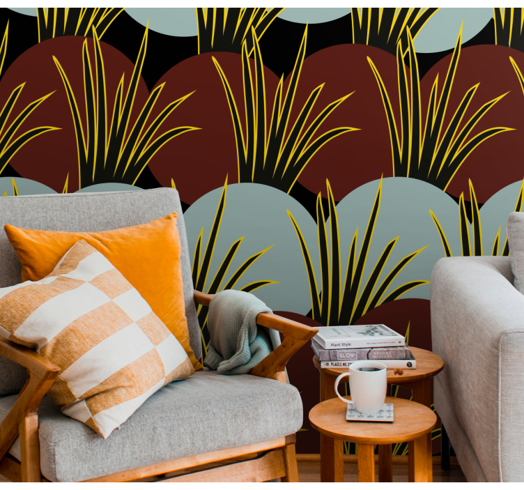 Wall mural nature stylized grass designs - TenStickers