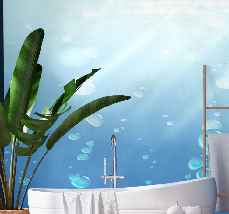 Wall mural nature underwater bubble scene - TenStickers