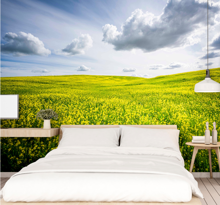 Wall mural nature vast green meadow - TenStickers