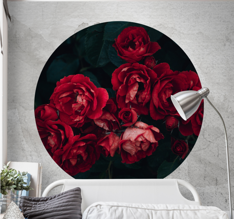 Wall mural roses red rose blooms - TenStickers