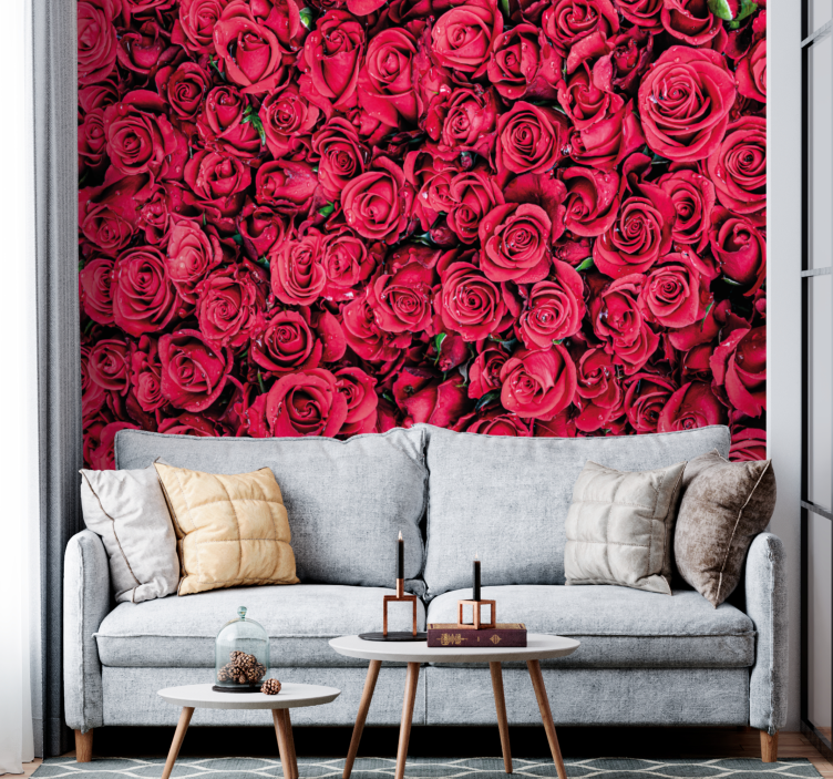 Wall mural roses vibrant rose blossoms - TenStickers