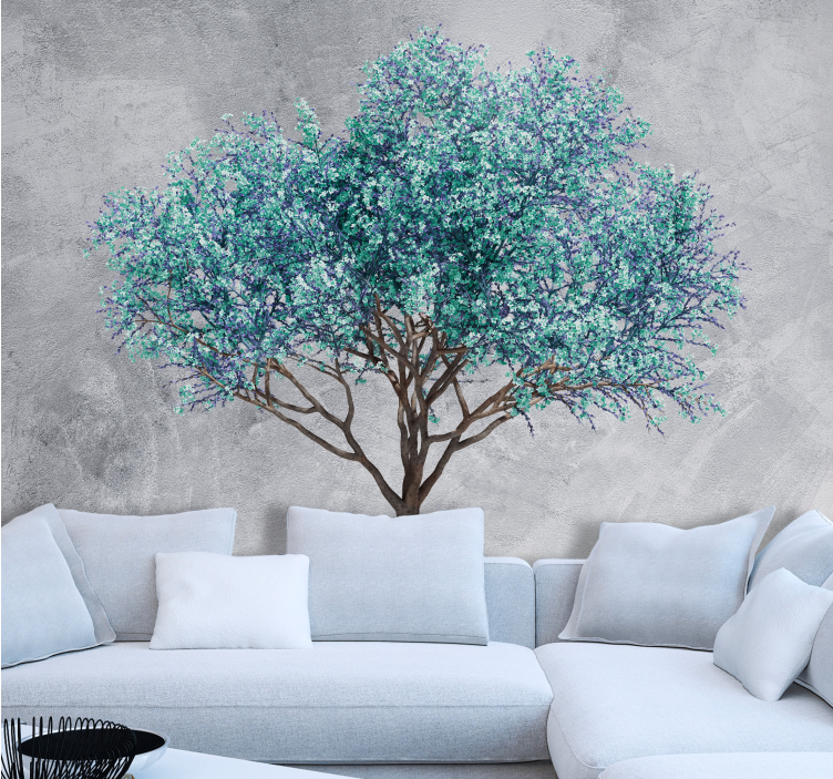 Wall mural trees stylized leafy tree - TenStickers