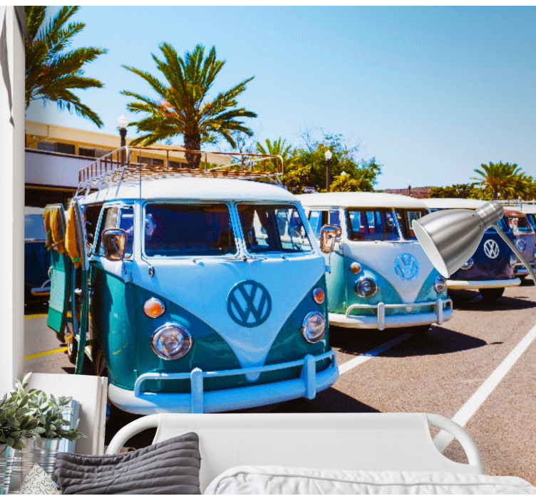 Wall mural vehicle classic volkswagen vans - TenStickers