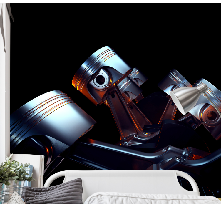 Wall mural vehicle engine part detail - TenStickers