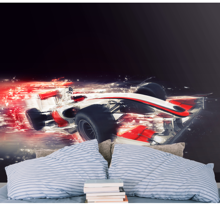 Wall mural vehicle racing car in motion - TenStickers