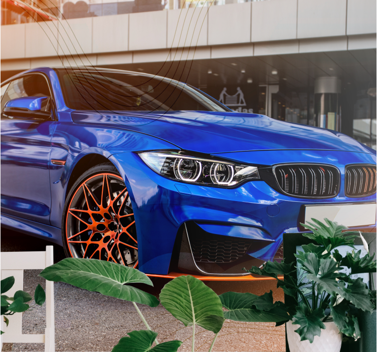 Wall mural vehicle sporty blue car - TenStickers