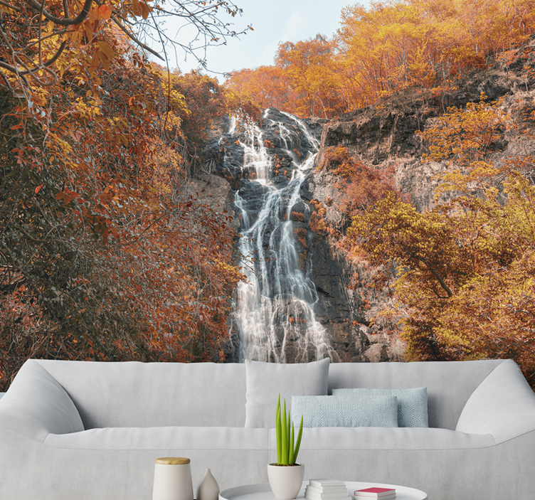 Wall mural waterfall majestic flowing water - TenStickers