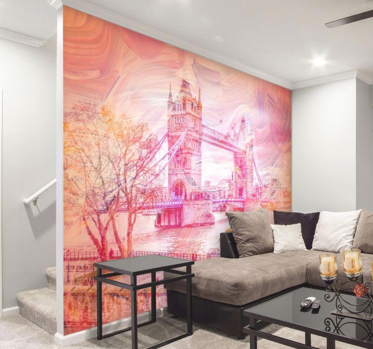 Watercolor Tower Bridge London Wall Mural - TenStickers