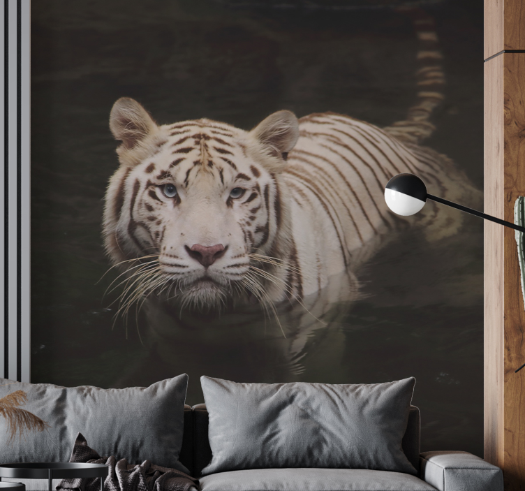 White Tiger Gaze animals wall mural - TenStickers