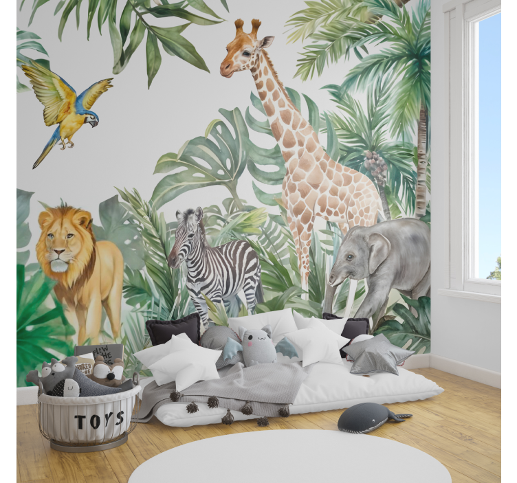 Wildlife animals wall mural living room wallpaper - TenStickers