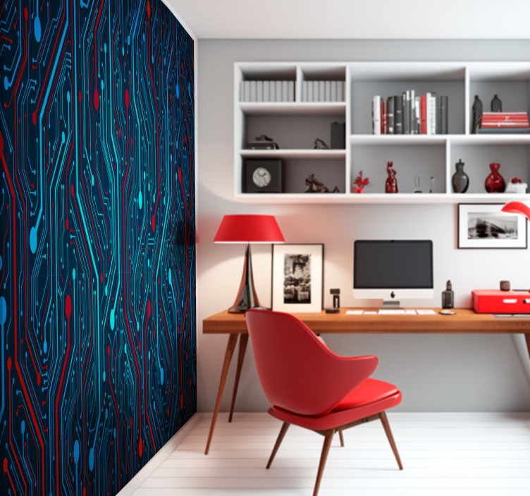 Wire Circuit Mural Wallpaper - TenStickers