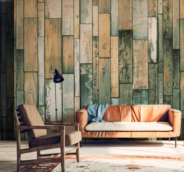 Wood planks wallpaper mural - TenStickers