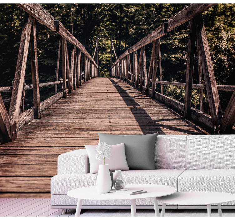 Wooden Bridge Pathway landscape wall mural - TenStickers