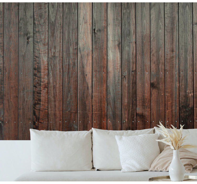 Woods wall mural rustic wood plank design - TenStickers
