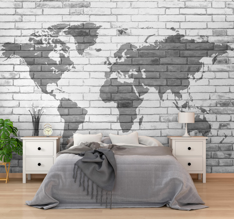 World map wallpaper global map outline - TenStickers