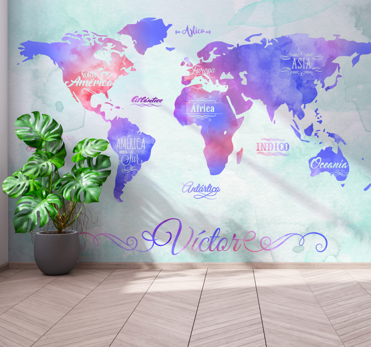 World map wallpaper world map design - TenStickers