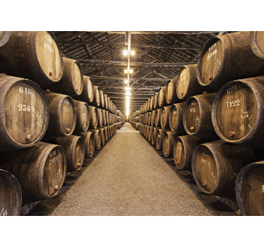 Wine cellar corridor wall mural vintage - TenStickers