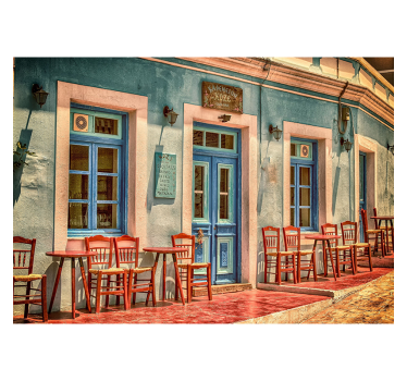 Cafe Outdoor vintage photo wallpaper - TenStickers