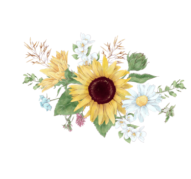 Flower wall mural sunflower blossom design - TenStickers