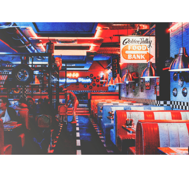 Retro Diner vintage mural - TenStickers
