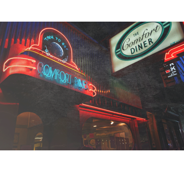 Neon Diner vintage mural - TenStickers