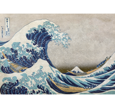 Classic Style Kanagawa Painted Wave Art Wall Mural - TenStickers