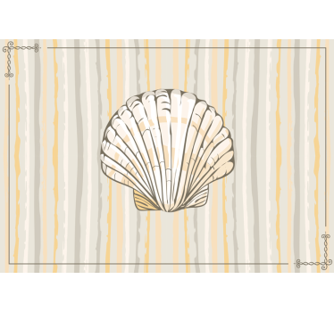 Wall mural vintage seashell floral pattern - TenStickers