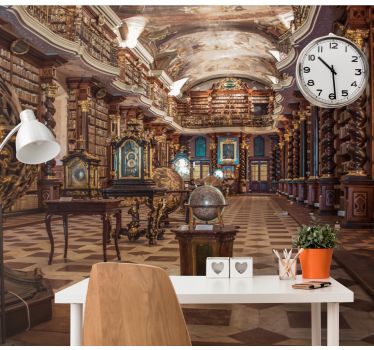 Art wall mural elegant library interior - TenStickers