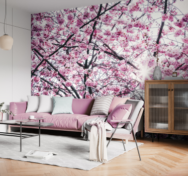 Cherry blossom tree wall mural wallpaper - TenStickers